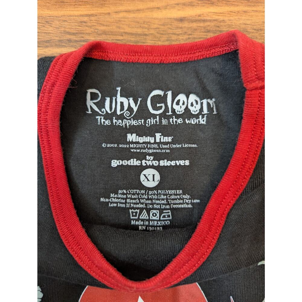 Ruby Gloom Ringer Tee Black & Red - Size Xl Y2k E… - image 2